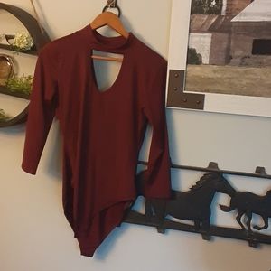Burgundy bodysuit